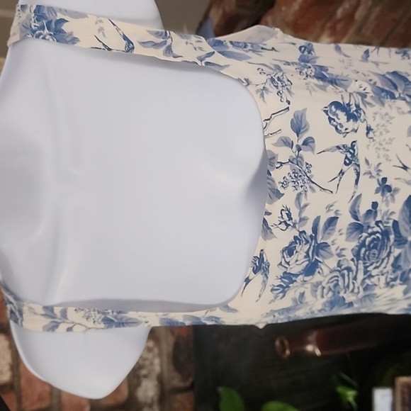 Reformation Pompadour Blue White Floral Mini Dress Cottagecore French Girl - Picture 3 of 11